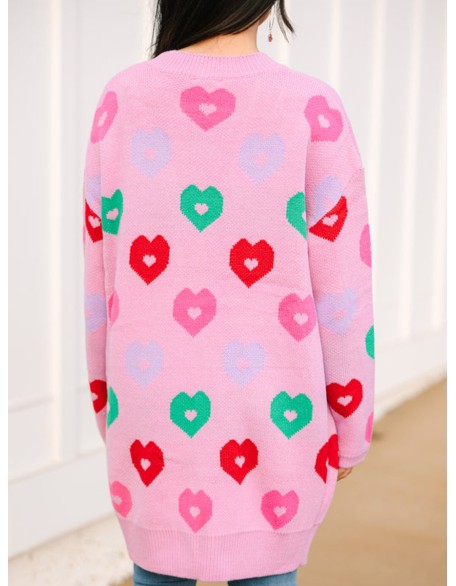 Pink Heart Cardigan